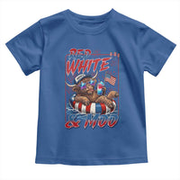 Funny Highland Cow Pool Party 4th Of July Toddler T Shirt Red White And Moo
