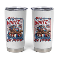 Funny Highland Cow Pool Party 4th Of July Tumbler Cup Red White And Moo