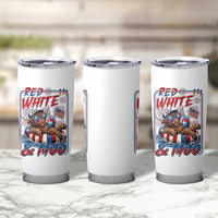 Funny Highland Cow Pool Party 4th Of July Tumbler Cup Red White And Moo