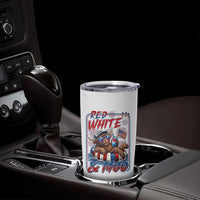 Funny Highland Cow Pool Party 4th Of July Tumbler Cup Red White And Moo
