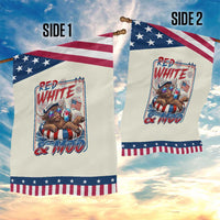 Funny Highland Cow Pool Party 4th Of July Patriotic Garden Flag Red White And Moo