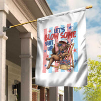 Funny Patriotic Highland Cow Garden Flag 4th Of July Fireworks Celebration