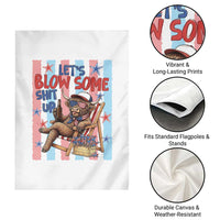 Funny Patriotic Highland Cow Garden Flag 4th Of July Fireworks Celebration