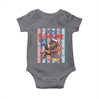 Funny Patriotic Highland Cow Baby Onesie 4th Of July Fireworks Celebration