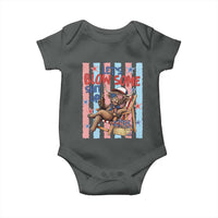 Funny Patriotic Highland Cow Baby Onesie 4th Of July Fireworks Celebration