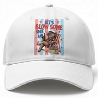 Funny Patriotic Highland Cow Baseball Cap 4th Of July Fireworks Celebration