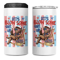 Funny Patriotic Highland Cow 4 in 1 Can Cooler Tumbler 4th Of July Fireworks Celebration