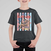 Funny Patriotic Highland Cow T Shirt For Kid 4th Of July Fireworks Celebration