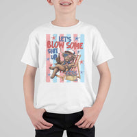 Funny Patriotic Highland Cow T Shirt For Kid 4th Of July Fireworks Celebration