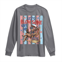 Funny Patriotic Highland Cow Long Sleeve Shirt 4th Of July Fireworks Celebration