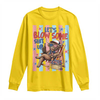 Funny Patriotic Highland Cow Long Sleeve Shirt 4th Of July Fireworks Celebration