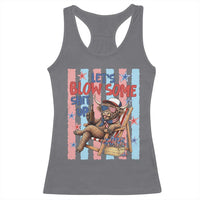 Funny Patriotic Highland Cow Racerback Tank Top 4th Of July Fireworks Celebration