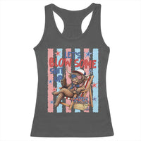 Funny Patriotic Highland Cow Racerback Tank Top 4th Of July Fireworks Celebration