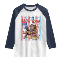Funny Patriotic Highland Cow Raglan Shirt 4th Of July Fireworks Celebration