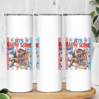 Funny Patriotic Highland Cow Skinny Tumbler 4th Of July Fireworks Celebration