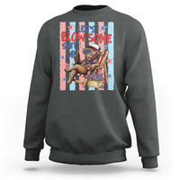 Funny Patriotic Highland Cow Sweatshirt 4th Of July Fireworks Celebration