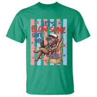 Funny Patriotic Highland Cow T Shirt 4th Of July Fireworks Celebration