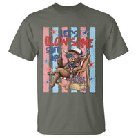 Funny Patriotic Highland Cow T Shirt 4th Of July Fireworks Celebration