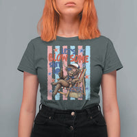 Funny Patriotic Highland Cow T Shirt For Women 4th Of July Fireworks Celebration