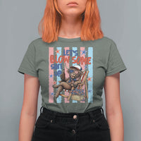 Funny Patriotic Highland Cow T Shirt For Women 4th Of July Fireworks Celebration