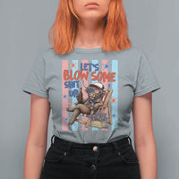 Funny Patriotic Highland Cow T Shirt For Women 4th Of July Fireworks Celebration