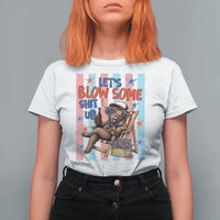 Funny Patriotic Highland Cow T Shirt For Women 4th Of July Fireworks Celebration