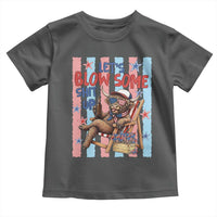 Funny Patriotic Highland Cow Toddler T Shirt 4th Of July Fireworks Celebration