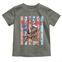 Funny Patriotic Highland Cow Toddler T Shirt 4th Of July Fireworks Celebration