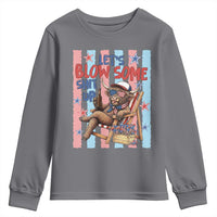 Funny Patriotic Highland Cow Youth Sweatshirt 4th Of July Fireworks Celebration