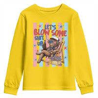 Funny Patriotic Highland Cow Youth Sweatshirt 4th Of July Fireworks Celebration
