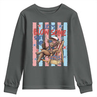 Funny Patriotic Highland Cow Youth Sweatshirt 4th Of July Fireworks Celebration