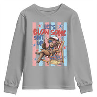 Funny Patriotic Highland Cow Youth Sweatshirt 4th Of July Fireworks Celebration