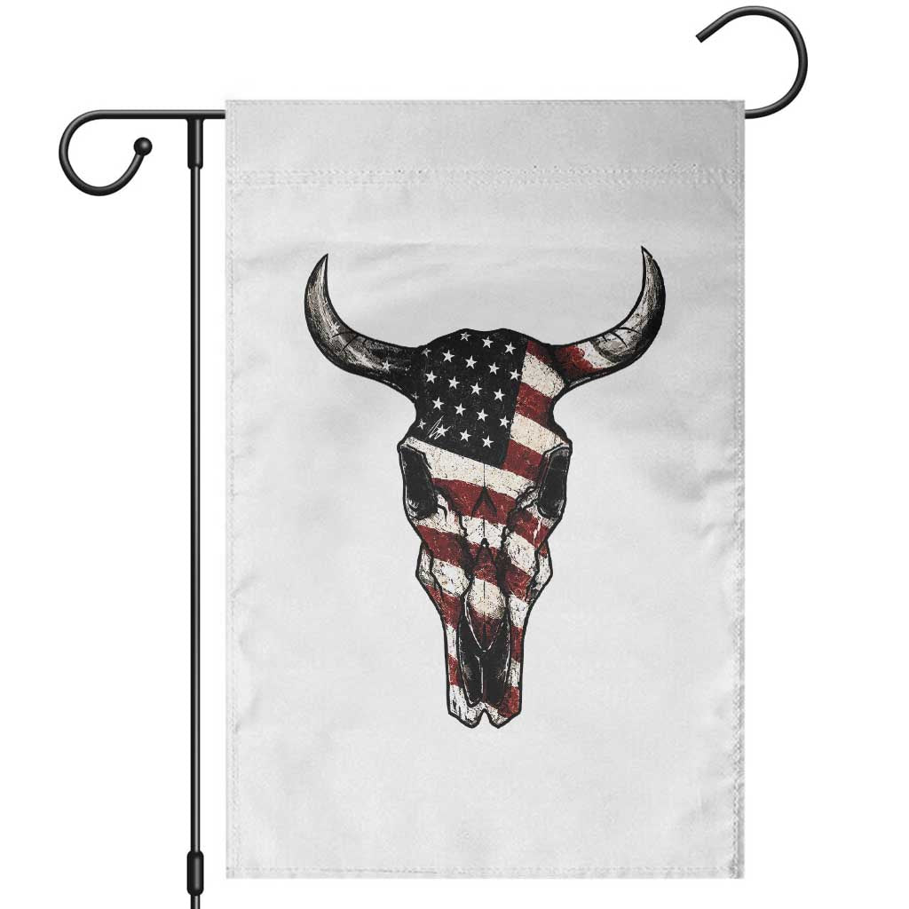 Vintage Western Cow Skull Usa Flag Garden Flag Patriotic American Pride