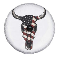 Vintage Western Cow Skull Usa Flag Spare Tire Cover Patriotic American Pride
