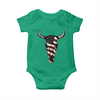 Vintage Western Cow Skull Usa Flag Baby Onesie Patriotic American Pride