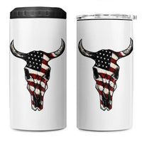 Vintage Western Cow Skull Usa Flag 4 in 1 Can Cooler Tumbler Patriotic American Pride
