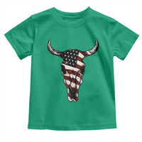 Vintage Western Cow Skull Usa Flag Toddler T Shirt Patriotic American Pride