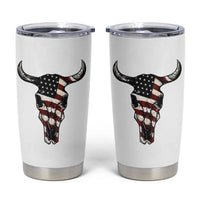 Vintage Western Cow Skull Usa Flag Tumbler Cup Patriotic American Pride