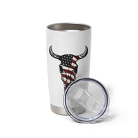 Vintage Western Cow Skull Usa Flag Tumbler Cup Patriotic American Pride