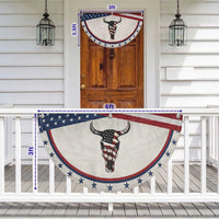 Vintage Western Cow Skull Usa Flag Patriotic Fan Flag American Pride