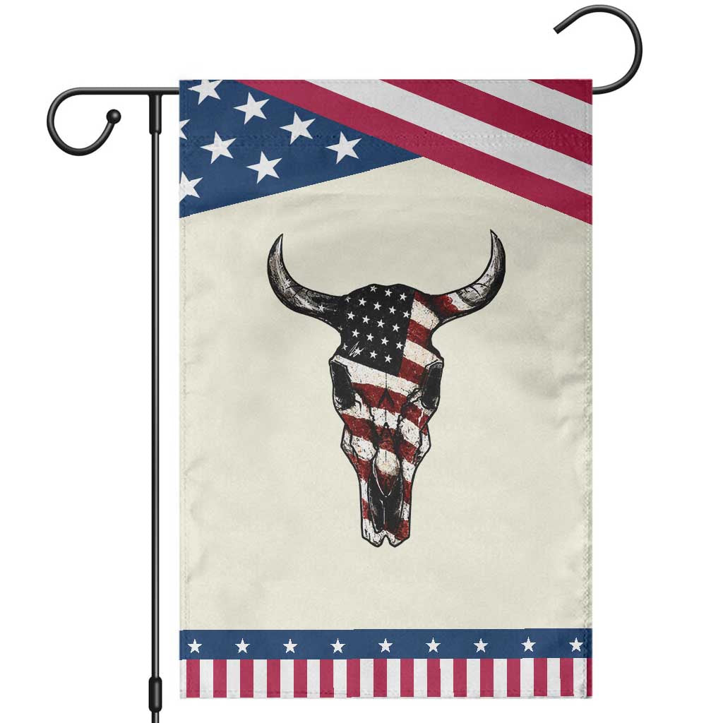 Vintage Western Cow Skull Usa Flag Patriotic Garden Flag American Pride