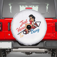 Funny Patriotic Pin Up Girl Firework USA Gift Spare Tire Cover Just Here To Bang
