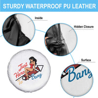 Funny Patriotic Pin Up Girl Firework USA Gift Spare Tire Cover Just Here To Bang