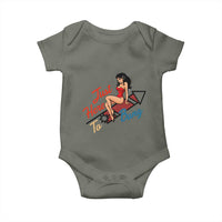 Funny Patriotic Pin Up Girl Firework USA Gift Baby Onesie Just Here To Bang