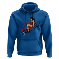 Funny Patriotic Pin Up Girl Firework USA Gift Hoodie Just Here To Bang