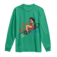 Funny Patriotic Pin Up Girl Firework USA Gift Long Sleeve Shirt Just Here To Bang