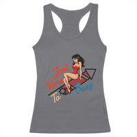 Funny Patriotic Pin Up Girl Firework USA Gift Racerback Tank Top Just Here To Bang