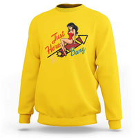 Funny Patriotic Pin Up Girl Firework USA Gift Sweatshirt Just Here To Bang