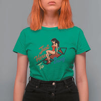 Funny Patriotic Pin Up Girl Firework USA Gift T Shirt For Women Just Here To Bang
