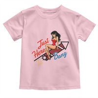 Funny Patriotic Pin Up Girl Firework USA Gift Toddler T Shirt Just Here To Bang